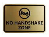 Classic Framed No Handshake Zone Sign