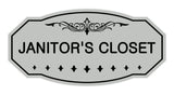 Lt Gray Victorian Janitor's Closet Sign