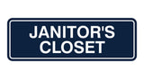 Navy Blue / White Standard Janitor's Closet Sign