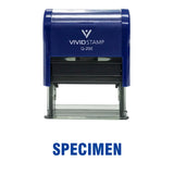SPECIMEN Self Inking Rubber Stamp