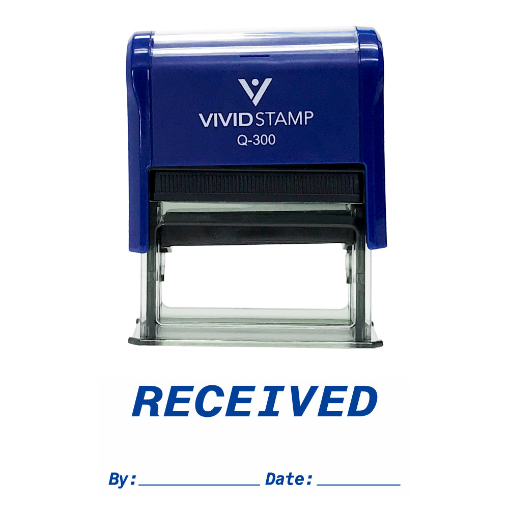 RECEIVED By Date Self Inking Rubber Stamp
