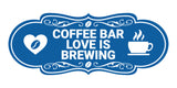 Designer Coffee Bar Love is Brewing Wall or Door Sign