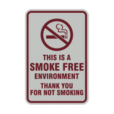 Portrait Round This Is A Smoke Free Environment Thank You For Not Smoking Sign