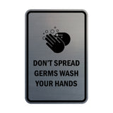 Portrait Round Don'T Spread Germs Wash Your Hands Sign