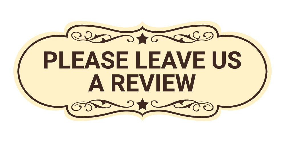 Designer Please Leave Us a Review Wall or Door Sign