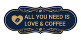 Designer All You Need is Love & Coffee Wall or Door Sign
