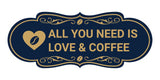 Designer All You Need is Love & Coffee Wall or Door Sign