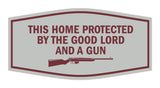 Fancy This Home Protected By The Good Lord And A Gun Sign