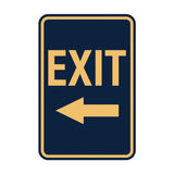 Portrait Round Exit Left Arrow Sign