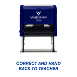 Correct And Hand Back To Teacher Self Inking Rubber Stamp