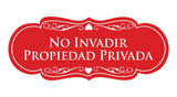 Signs ByLITA Designer Spanish No invadir propiedad privada Sign
