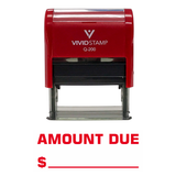Amount Due Self Inking Rubber Stamp