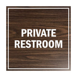 Signs ByLITA Square Private Restroom Sign with Adhesive Tape, Mounts On Any Surface, Weather Resistant, Indoor/Outdoor Use