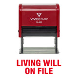 Living Will On File Self Inking Rubber Stamp