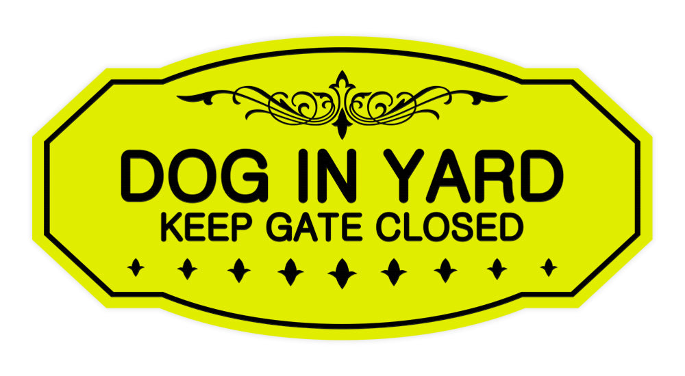 Victorian Dog In Yard Keep Gate Closed Sign
