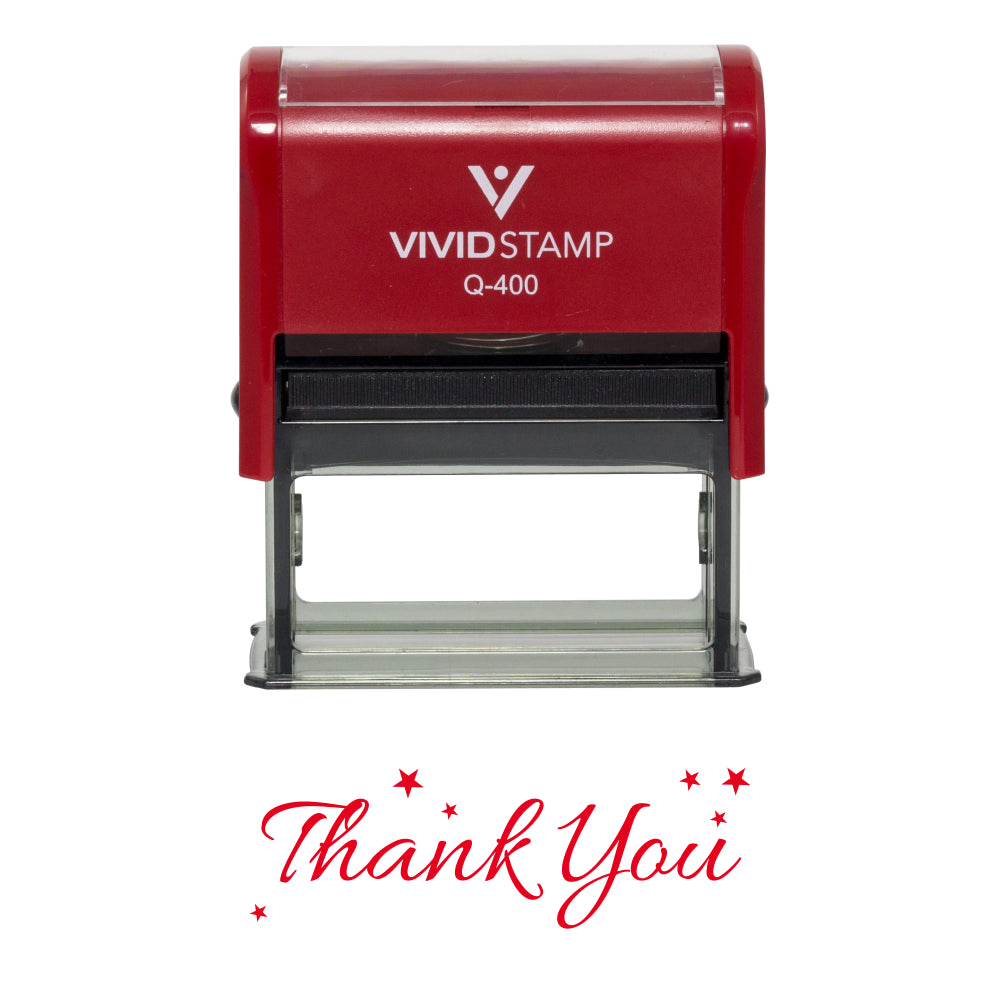 THANK YOU w/ Stars Self Inking Rubber Stamp