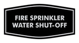 Signs ByLITA Fancy Fire Sprinkler Water Shut-Off Sign with Adhesive Tape, Mounts On Any Surface, Weather Resistant, Indoor/Outdoor Use