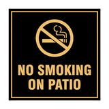 Signs ByLITA Square No Smoking on Patio Sign with Adhesive Tape