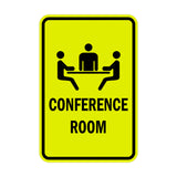 Yellow / Black Portrait Round Conference Room Sign