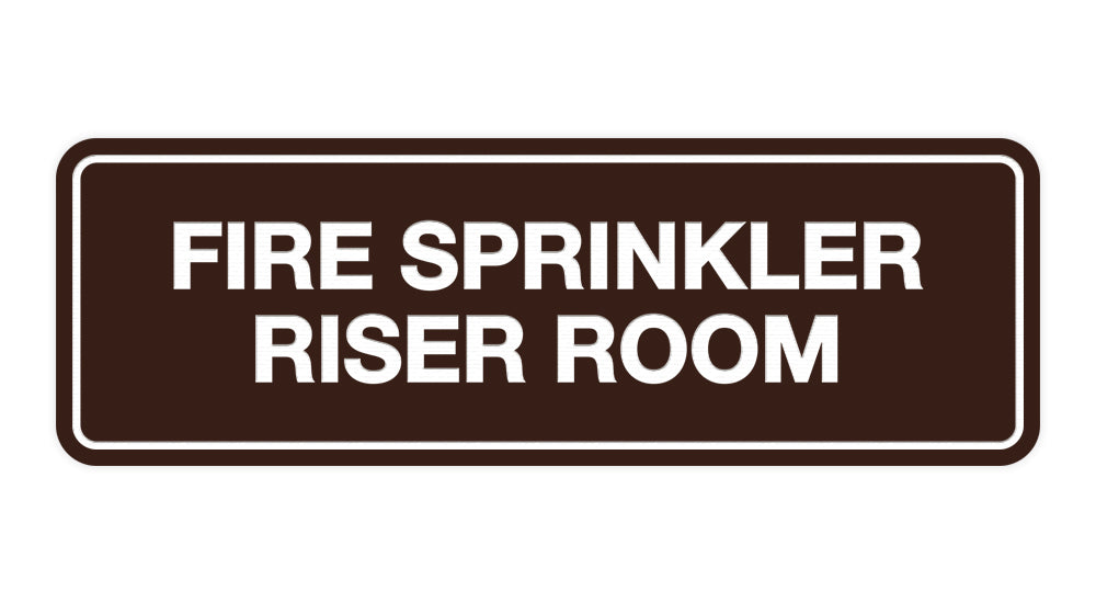 Dark Brown Signs ByLITA Standard Fire Sprinkler Riser Room Sign
