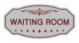 Light Gray / Burgundy Victorian Waiting Room Sign