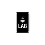 Portrait Round Lab Sign With Adhesive Tape, Mounts On Any Surface