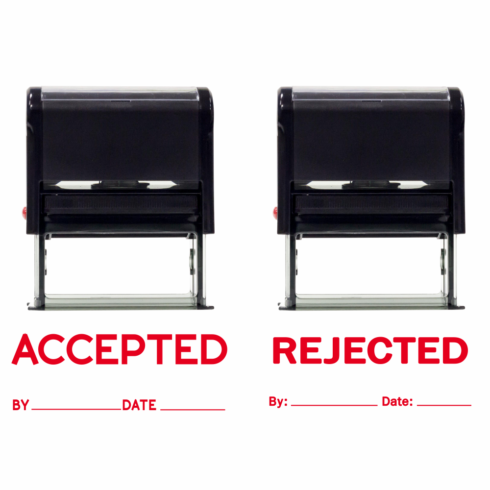 Accepted / Rejected By Date Self Inking Rubber Stamp - 2 Pack
