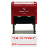 Called Emailed With Date Line Self-Inking Office Rubber Stamp
