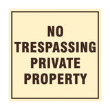 Signs ByLITA Square No Trespassing Private Property Sign with Adhesive Tape, Mounts On Any Surface, Weather Resistant, Indoor/Outdoor Use