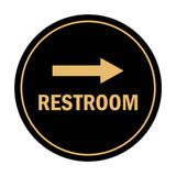 Signs ByLITA Circle Restroom Right Arrow Sign