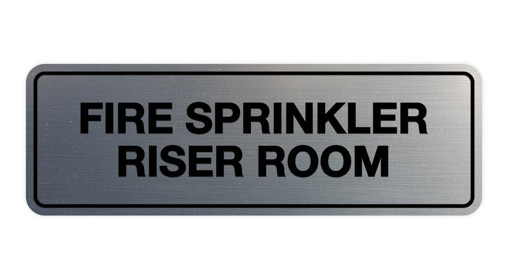 Brushed Silver Signs ByLITA Standard Fire Sprinkler Riser Room Sign