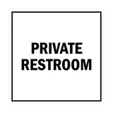 Signs ByLITA Square Private Restroom Sign with Adhesive Tape, Mounts On Any Surface, Weather Resistant, Indoor/Outdoor Use