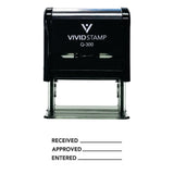 Received Approved Entered Self Inking Rubber Stamp