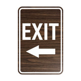 Portrait Round Exit Left Arrow Sign
