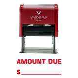 Amount Due Self Inking Rubber Stamp