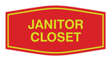 Red / Yellow Fancy Janitor Closet Sign