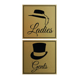Signs ByLITA Square ladies and gents sign set with Adhesive Tape, Mounts On Any Surface, Weather Resistant, Indoor/Outdoor Use