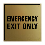 Signs ByLITA Square Emergency Exit Only Sign with Adhesive Tape