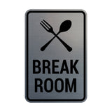 Portrait Round Break Room Sign
