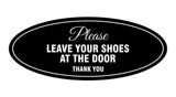 Signs ByLITA Oval Please leave your shoes at the door thank you Sign