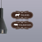 Designer Tigers and Tigresses, Novelty Restroom Signs, Set of 2 (Black) - Small