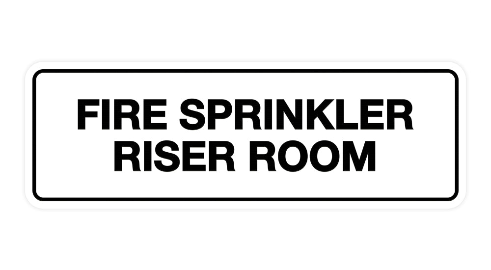 White Signs ByLITA Standard Fire Sprinkler Riser Room Sign
