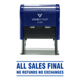 All Sales Final No Refunds No Exchanges Self Inking Rubber Stamp