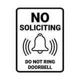 Portrait Round No Soliciting Do Not Ring Doorbell Wall or Door Sign