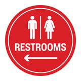 Signs ByLITA Circle Restrooms Left Arrow Sign