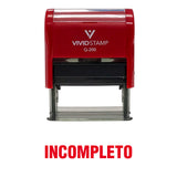 Incompleto Spanish Teacher Self Inking Rubber Stamp