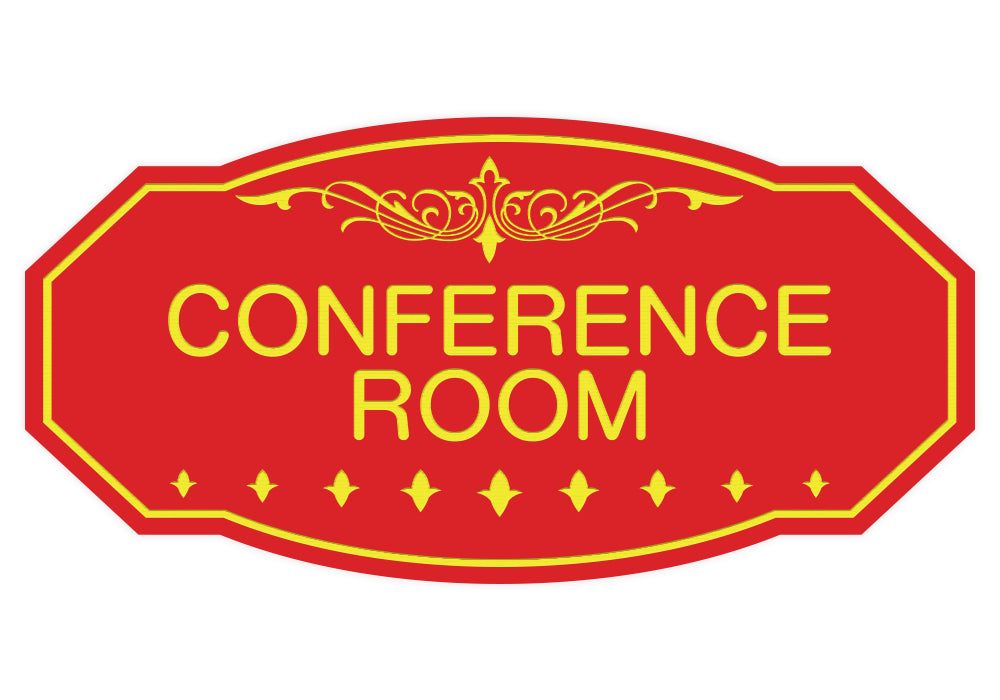 Red / Yellow Victorian Conference Room Sign