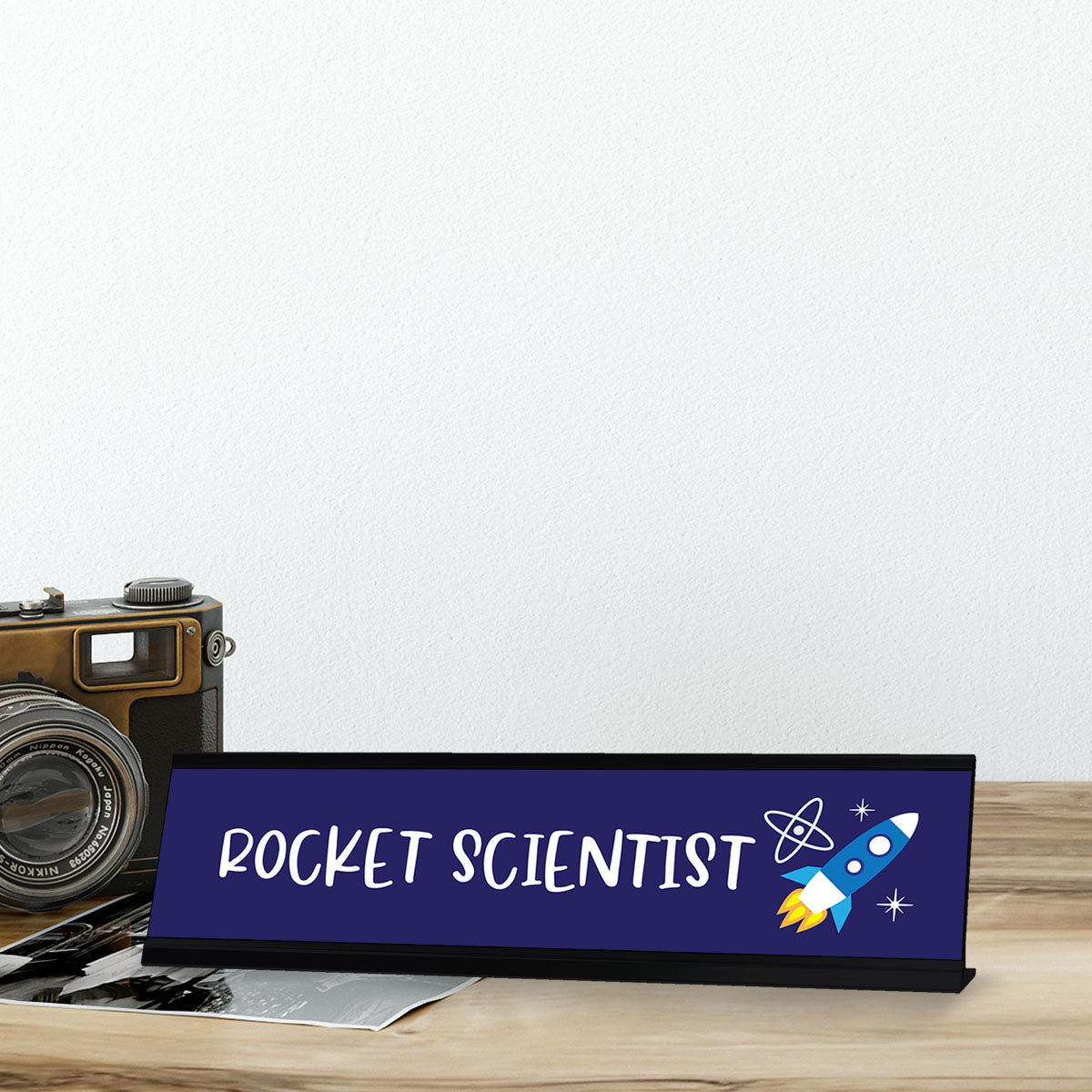 Rocket Scientist, Dark Blue Designer Series Desk Sign, Novelty Nameplate (2 x 8")