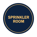 Navy Blue / Gold Signs ByLITA Circle Sprinkler Room Sign