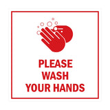 Signs ByLITA Square Please Wash Your Hands Sign with Adhesive Tape, Mounts On Any Surface, Weather Resistant, Indoor/Outdoor Use